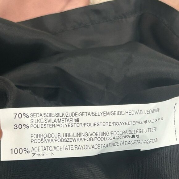 Zara silk satin V-neck sleeveless pleated tiered layered dress Sz  L pink gray - Picture 10 of 15